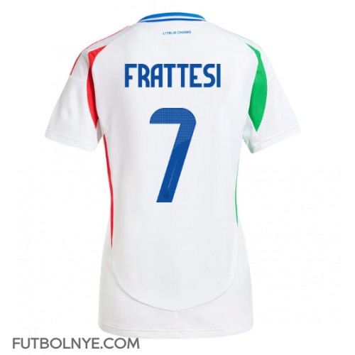 Camiseta Italia Davide Frattesi #7 Visitante Equipación para mujer Eurocopa 2024 manga corta